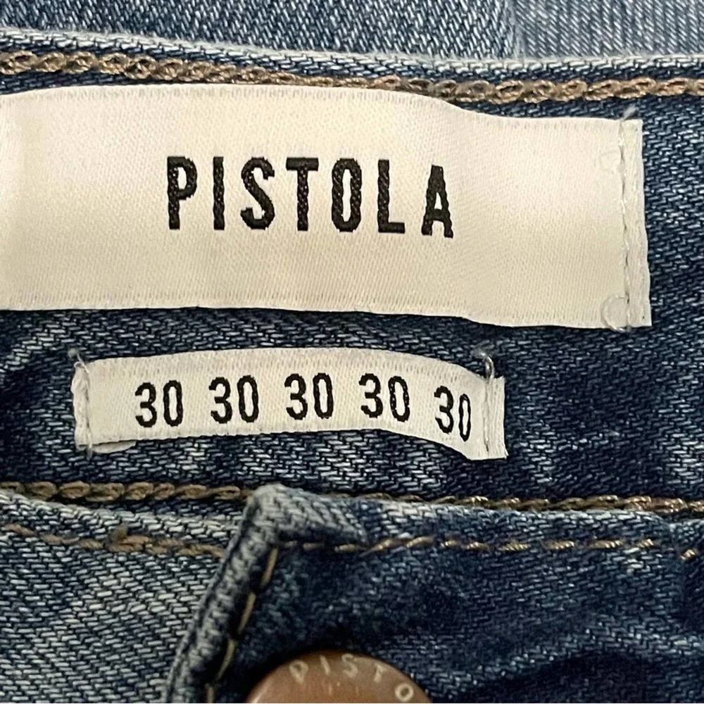 Pistola Distressed Patched High Rise Jeans Light Wash Size 30